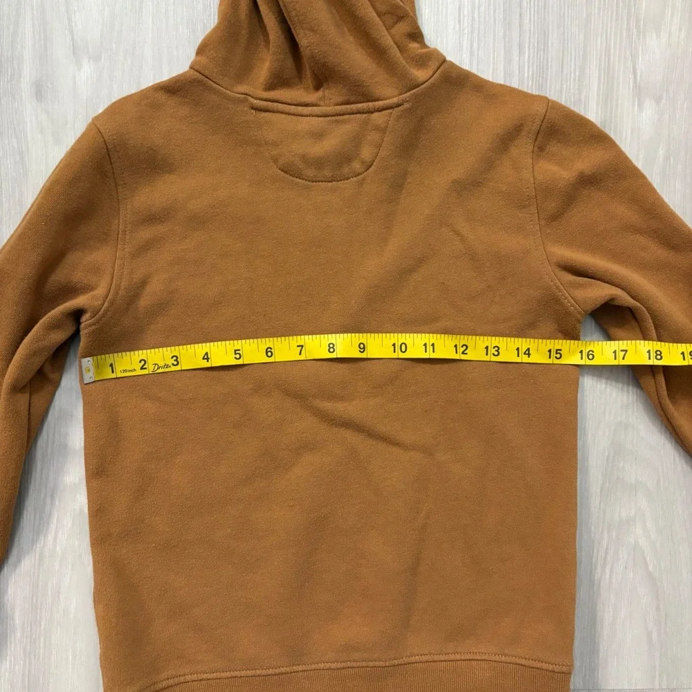 Timberland Hooded Sweatshirt Kids Brown Logo Pullover Boys Girls Size 10